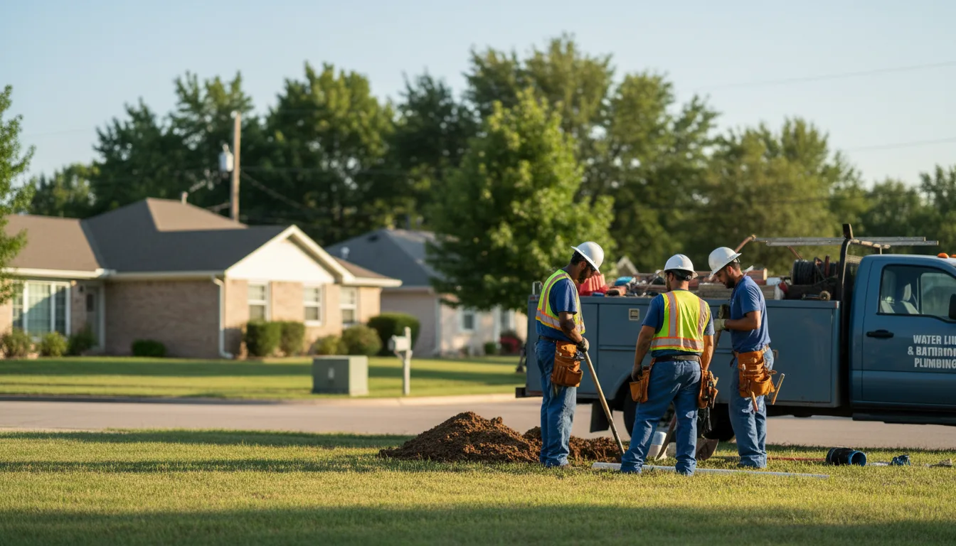 Residential water line and bathroom plumbing service in Holyrood, KS